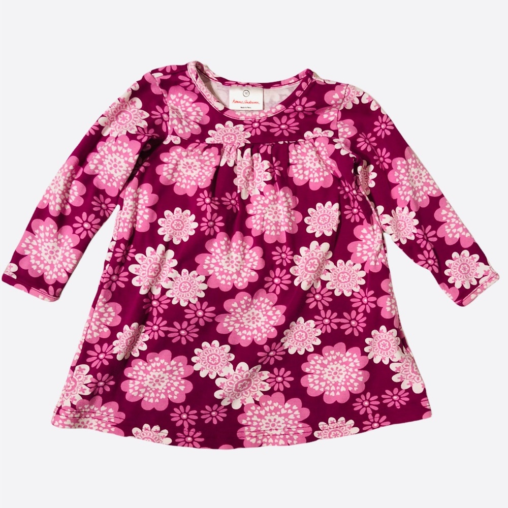 Hanna Andersson 90(3) floral long sleeve dress